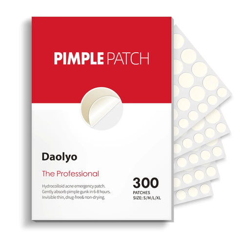 Daolyo Pimple Patches for Face 4 Size 300 Counts Acne Patches Hydrocolloid Patches for Covering Zits and Blemishes Spot Stickers with Salicylic Acid Tea Tree Oil & Calendula Oil