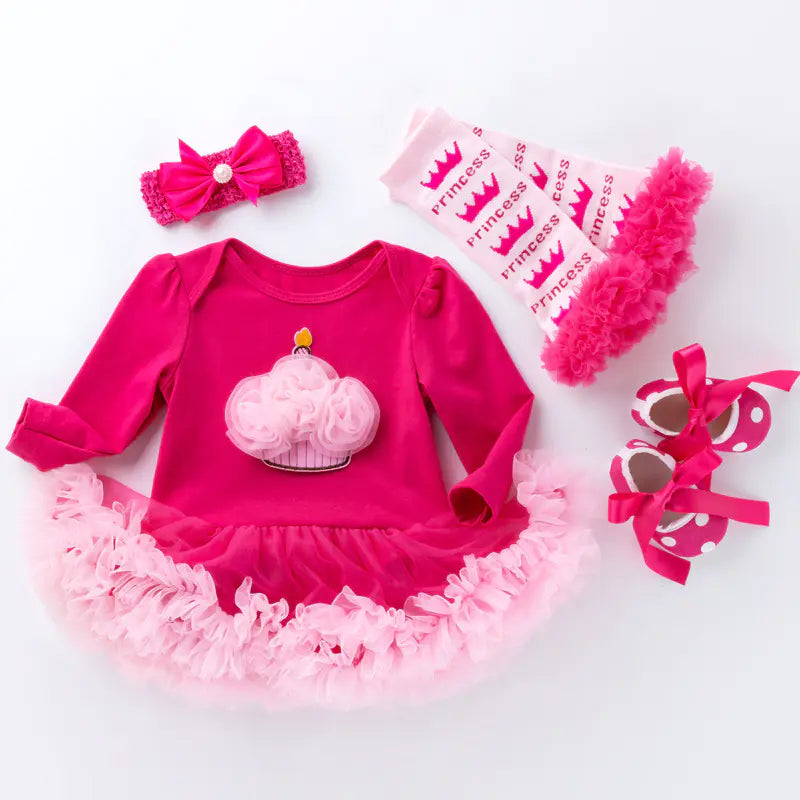 Baby Long Sleeve Cartoon Jumpsuit with Dress (New)