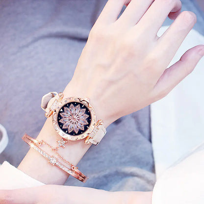Trendy Waterproof Quartz Watch for Women (Rotating Style)
