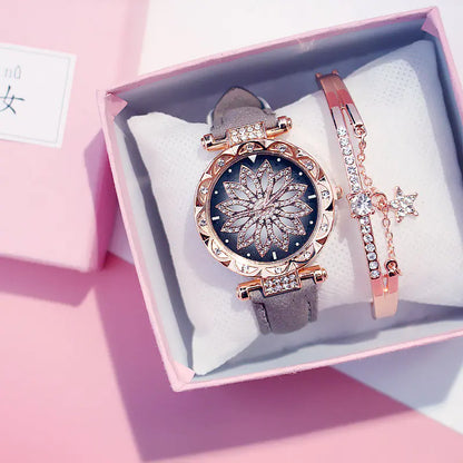 Trendy Waterproof Quartz Watch for Women (Rotating Style)
