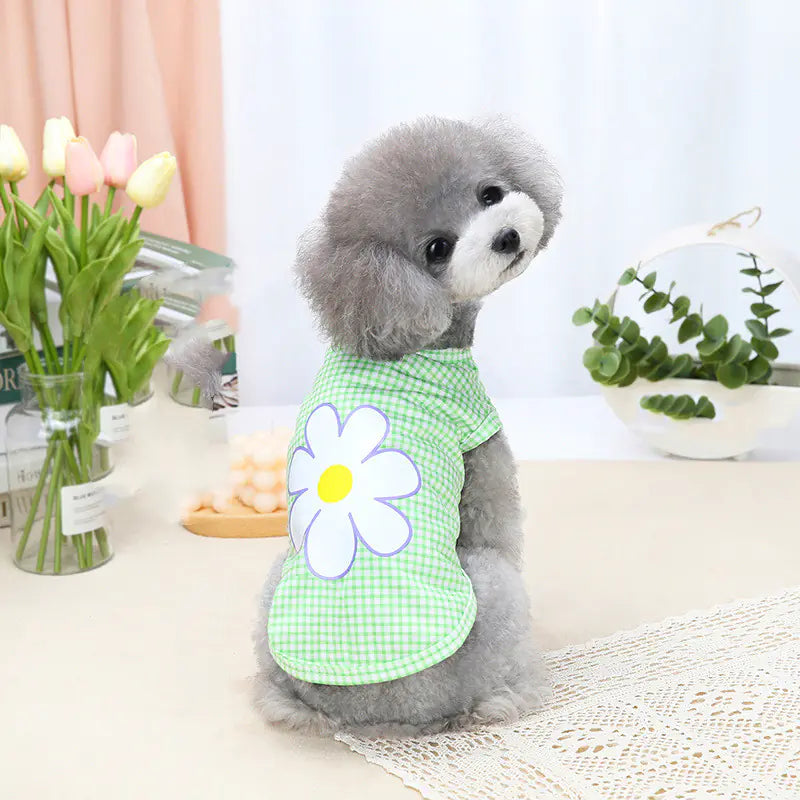 Simple Five-Color Flower Vest for Puppy Costume